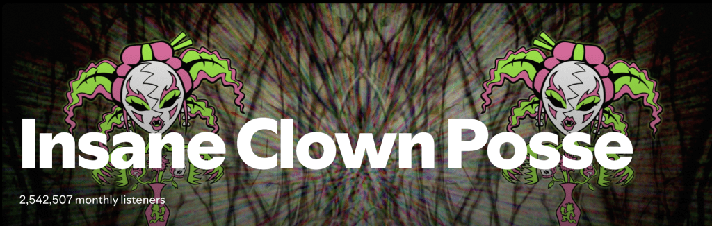 Insane Clown Posse ranks among artists with over 1.4 million monthly Spotify listeners