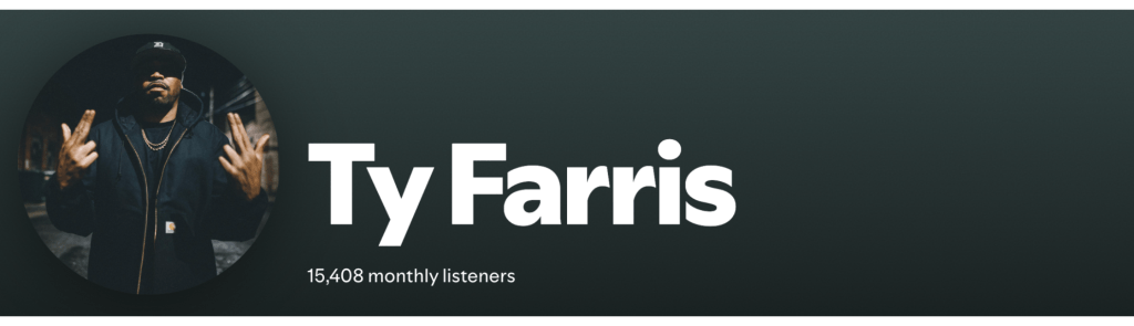 Ty Farris ranks among Detroit rappers with over 15 thousand monthly Spotify listeners