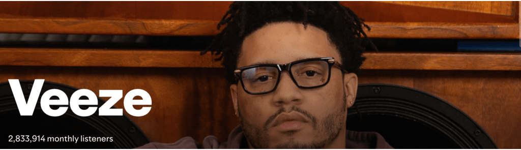 Veeze ranks among Detroit rappers with over 1.6 million monthly Spotify listeners