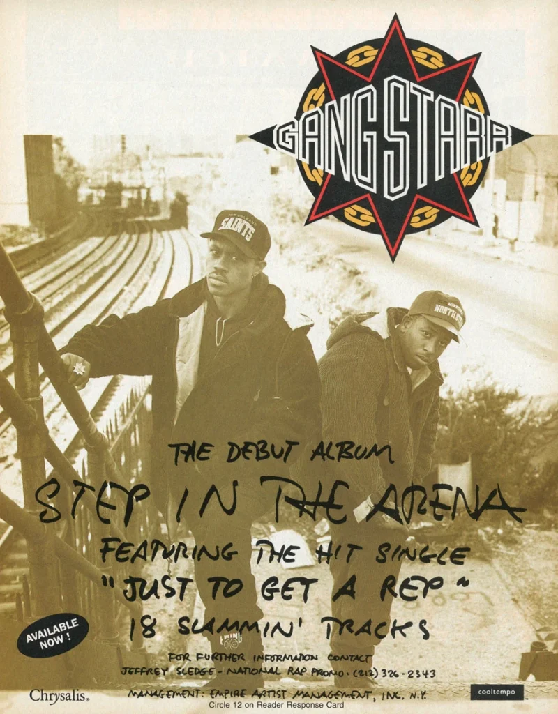Gang Starr Step in the Arena Poster — 1991 Chrysalis Promo Ad