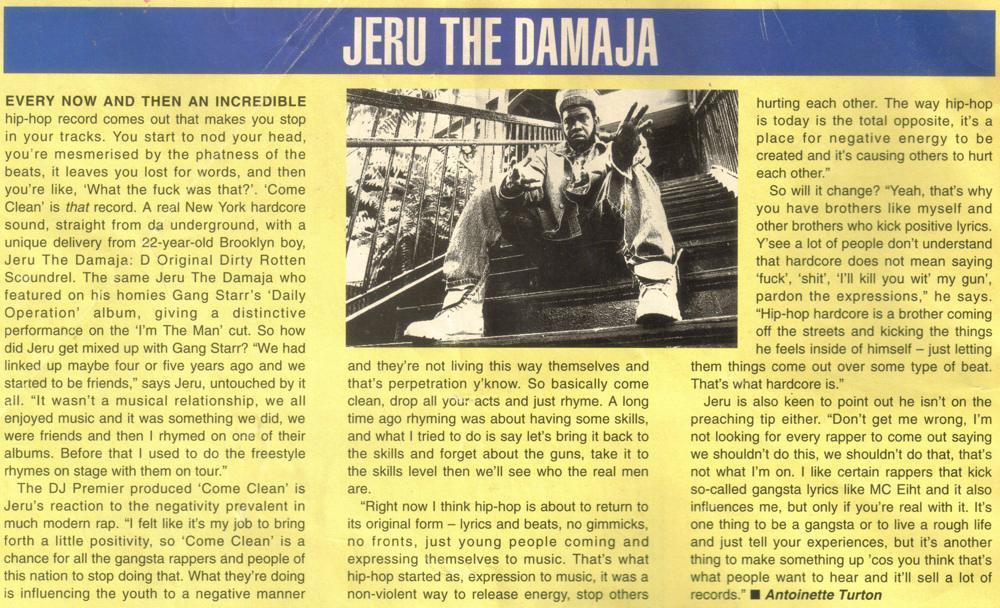 Jeru The Damaja Hip Hop Connection interview 1994