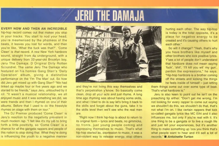 Jeru The Damaja Hip Hop Connection interview 1994